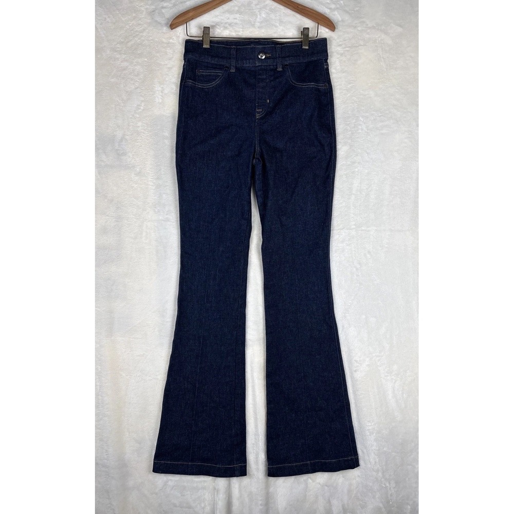 Spanx Jeans Womens M Flare Blue Pull On Stretch Shaping Denim Classic 29x33" Y2K